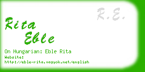 rita eble business card